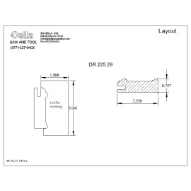 Mitered Cabinet Door shaper Knives for  2-1/4" rails includes sharpening template